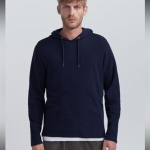 IKKS mens navy waffle weave hoodie sz medium